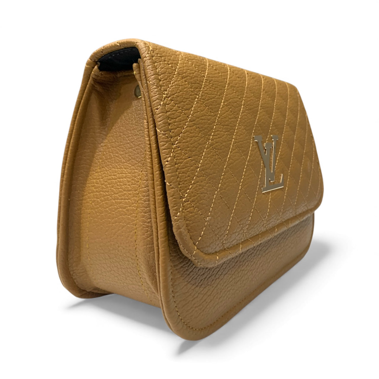 Classic LV Crossbody Flap Bag with Gold Chain