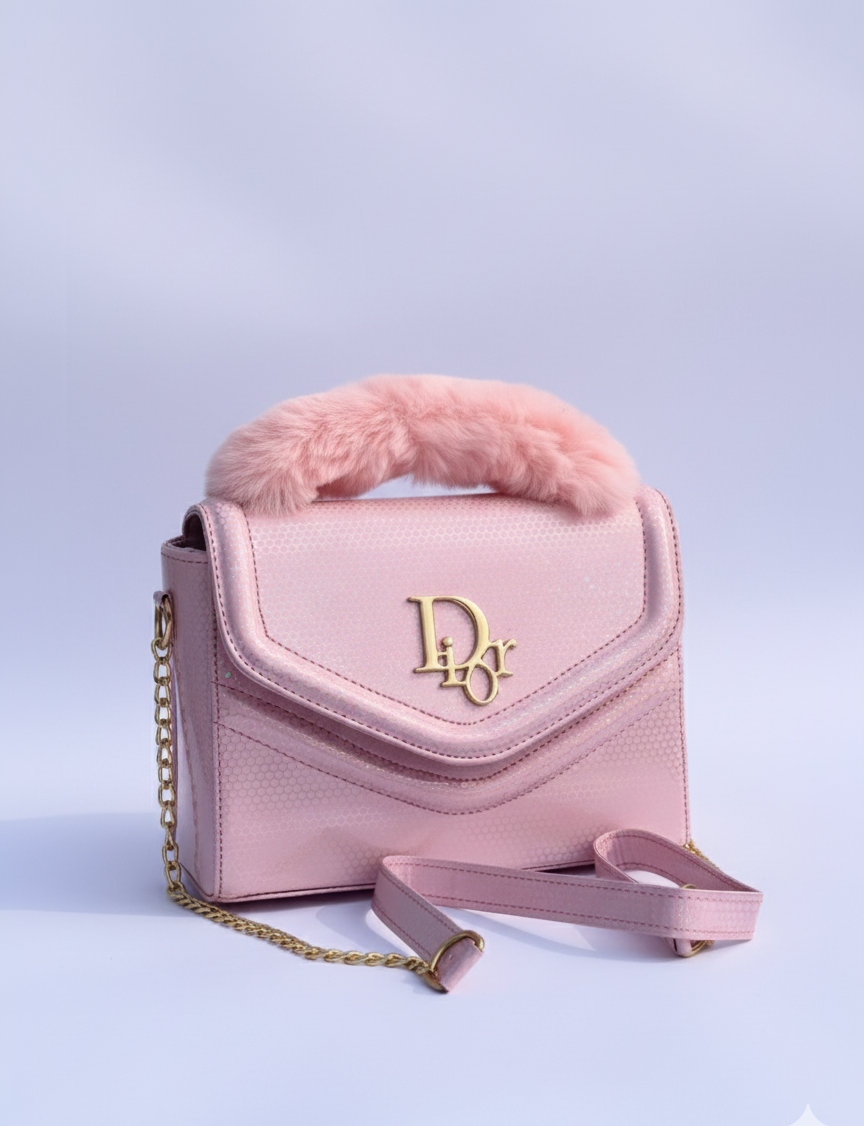 Premium Textured Pink Fluffy Bag