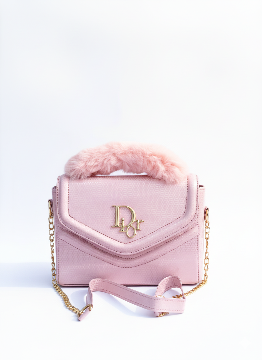 Premium Textured Pink Fluffy Bag