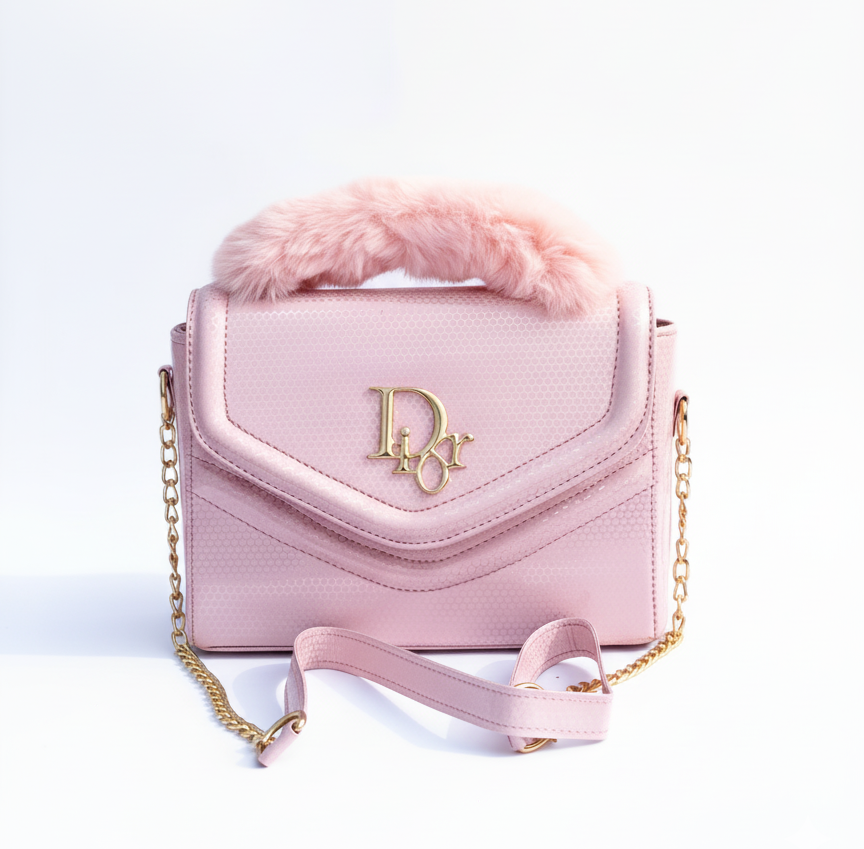 Premium Textured Pink Fluffy Bag