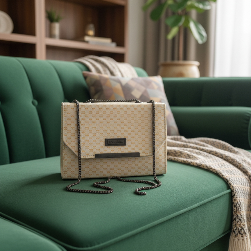 Elegant Beige Chain Bag